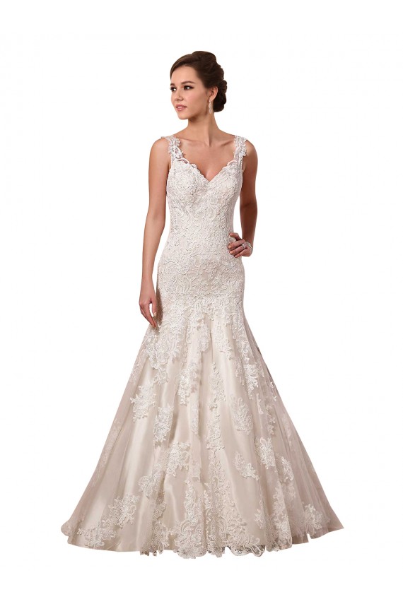 Tulle & Lace Mermaid Chapel Train Sleeveless Bridal Wedding Dress Sheffield