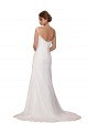 Chiffon Sheath Chapel Train Sleeveless Wedding Dress Sheffield