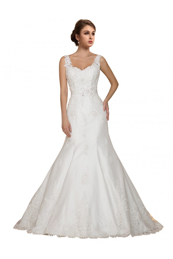 Lace Mermaid Chapel Train Cap Sleeves Ivory Wedding Dress Sheffield