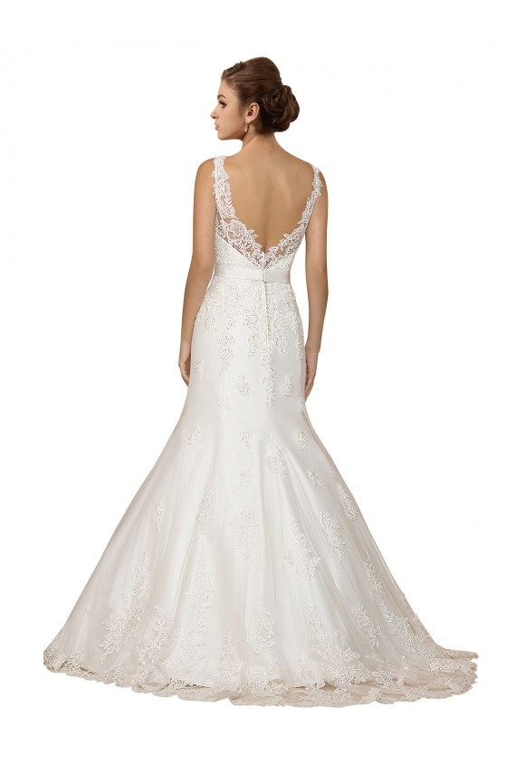 Lace Mermaid Chapel Train Cap Sleeves Ivory Wedding Dress Sheffield