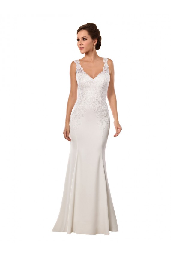 Lace & Stretch Crepe Mermaid Chapel Train Sleeveless Sexy Wedding Dress Sheffield
