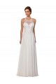 Soft Chiffon Sheath Chapel Train Sleeveless Wedding Dress Sheffield