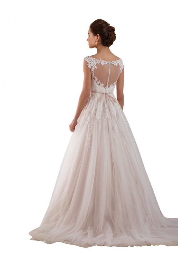 Tulle & Lace Ball Gown Chapel Train Sleeveless Keyhole Back Wedding Dress Sheffield