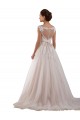 Tulle & Lace Ball Gown Chapel Train Sleeveless Keyhole Back Wedding Dress Sheffield