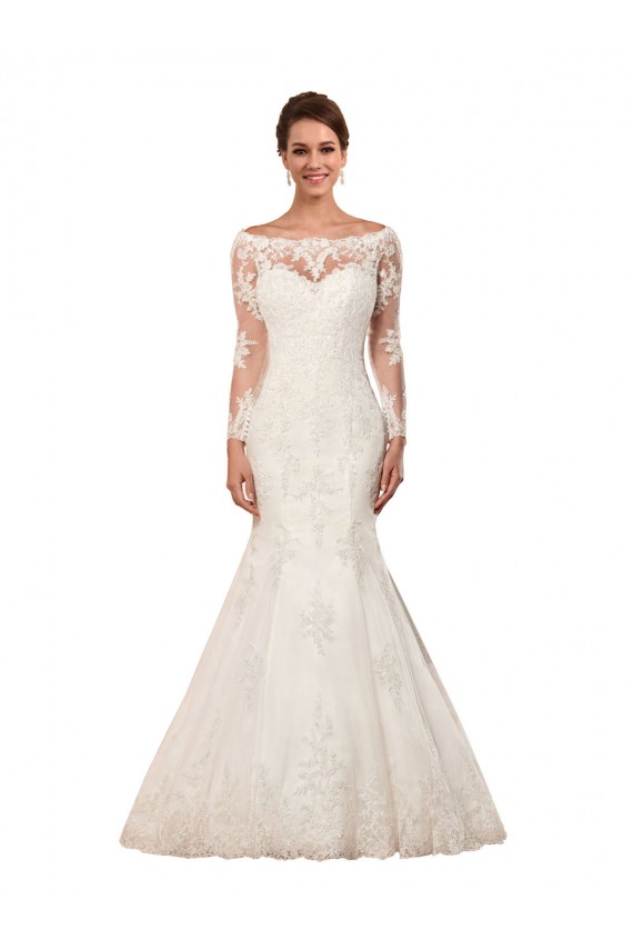 Lace Mermaid Chapel Train Long Sleeves Sexy Wedding Dress Sheffield