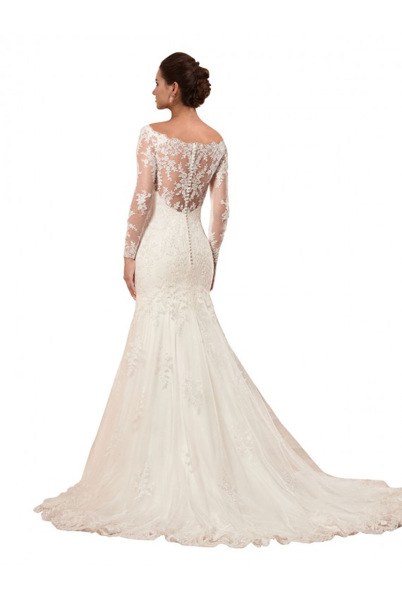 Lace Mermaid Chapel Train Long Sleeves Sexy Wedding Dress Sheffield