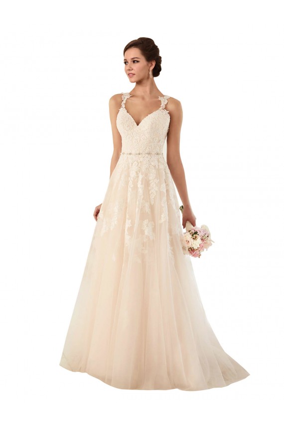 Tulle & Lace A-Line Chapel Train Sleeveless Sweetheart Wedding Dress Sheffield