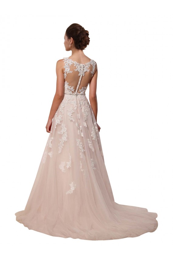 Tulle & Lace A-Line Chapel Train Sleeveless Sweetheart Wedding Dress Sheffield
