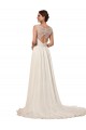 Soft Chiffon Sheath Chapel Train Sleeveless Keyhole Back Wedding Dress Sheffield