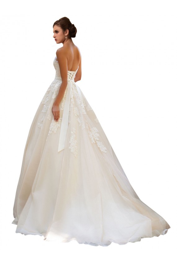 Tulle & Lace Ball Gown Chapel Train Sleeveless Sweetheart Wedding Dress Sheffield