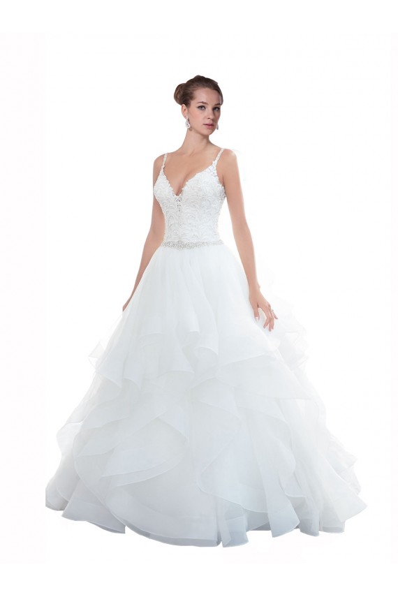 Tulle Ball Gown Chapel Train Sleeveless Beach Wedding Dress Sheffield