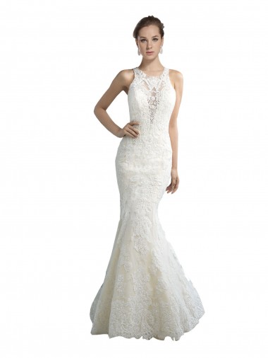 Tulle Mermaid Chapel Train Sleeveless Beach Wedding Dress Sheffield