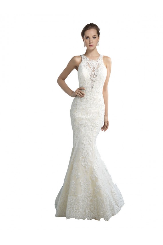 Tulle Mermaid Chapel Train Sleeveless Beach Wedding Dress Sheffield