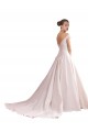 Satin A-Line Chapel Train Sleeveless V-Back Wedding Dresses Sheffield
