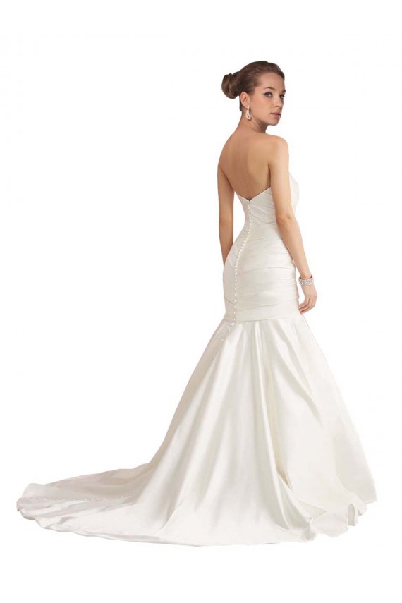Satin Mermaid Chapel Train Sleeveless Low Back Ivory Beach Wedding Dress Sheffield