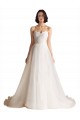 Tulle A-Line Sweep Train Sleeveless Low Back Bridal Wedding Dress Sheffield