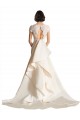 Satin A-Line Chapel Train Cap Sleeves Keyhole Back Wedding Dress Sheffield