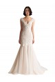Tulle Mermaid Sweep Train Sleeveless Low Back Wedding Dress Sheffield