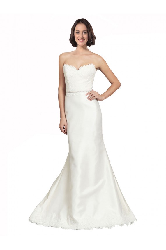 Satin & Lace Trumpet Chapel Train Sleeveless Wedding Dress Sheffield