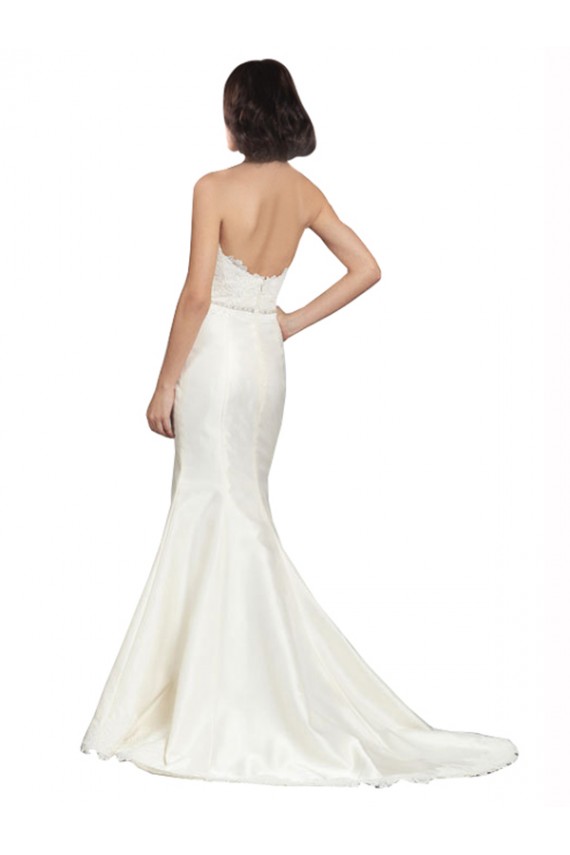 Satin & Lace Trumpet Chapel Train Sleeveless Wedding Dress Sheffield