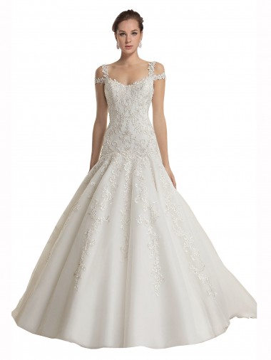 Tulle & Lace Mermaid Sweep Train Sleeveless Ivory Wedding Dress Sheffield