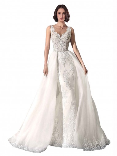Tulle & Lace Mermaid Chapel Train Sleeveless Wedding Dress Sheffield