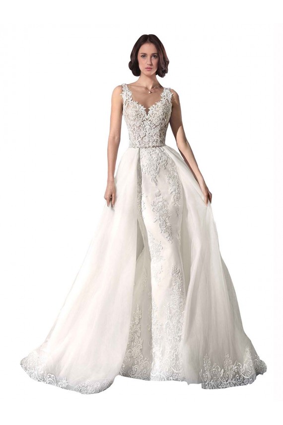 Tulle & Lace Mermaid Chapel Train Sleeveless Wedding Dress Sheffield