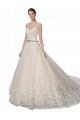 Tulle & Lace A-Line Chapel Train Sleeveless Sweetheart Wedding Dresses Sheffield