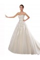 Tulle & Lace A-Line Chapel Train Sleeveless Strapless Wedding Dress Sheffield
