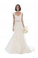 Lace Mermaid Chapel Train Sleeveless White Beach Wedding Dress Sheffield