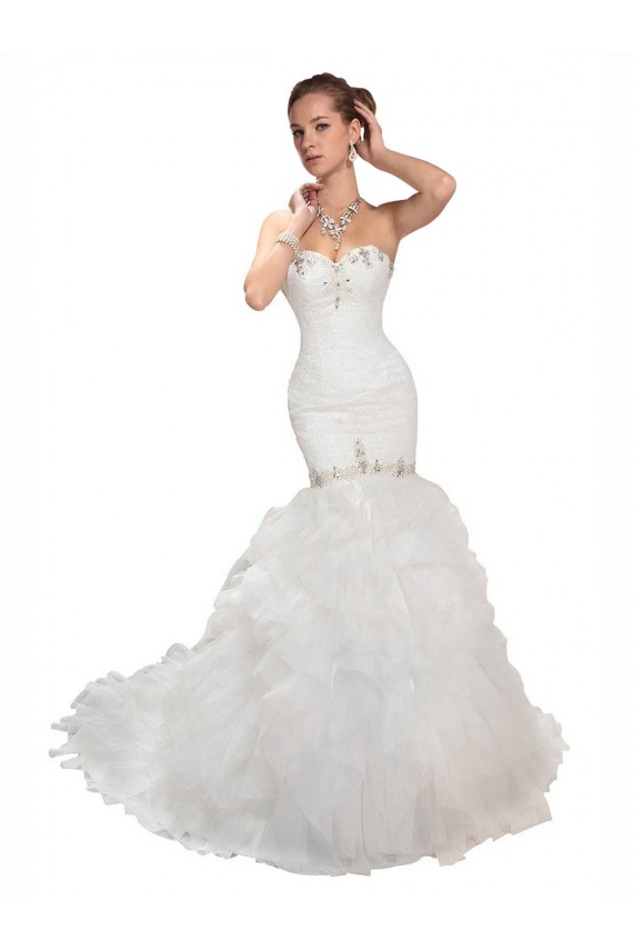 Tulle Mermaid Chapel Train Sleeveless Sweetheart Wedding Dress Sheffield