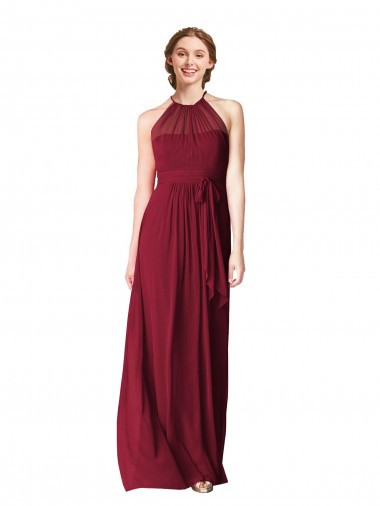Chiffon Long Sleeveless Bridesmaid Dress / Evening Gowns Sheffield