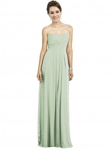Soft Chiffon A-Line Long Sleeveless Sage Bridesmaid Gowns Sheffield