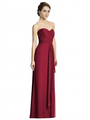 Soft Chiffon A-Line Long Sleeveless Side Slit Bridesmaid Dresses Sheffield