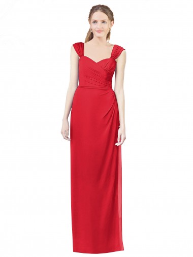Soft Chiffon Long Cap Sleeves Formal Dress / Bridesmaid Dress Sheffield