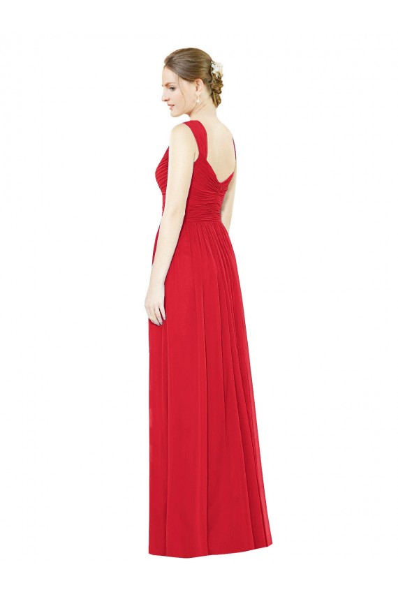 Chiffon A-Line Long Sleeveless Side Front Slit Bridesmaid Dresses Sheffield