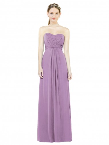 Soft Chiffon A-Line Long Sleeveless Dark Lavender Bridesmaid Dress Sheffield