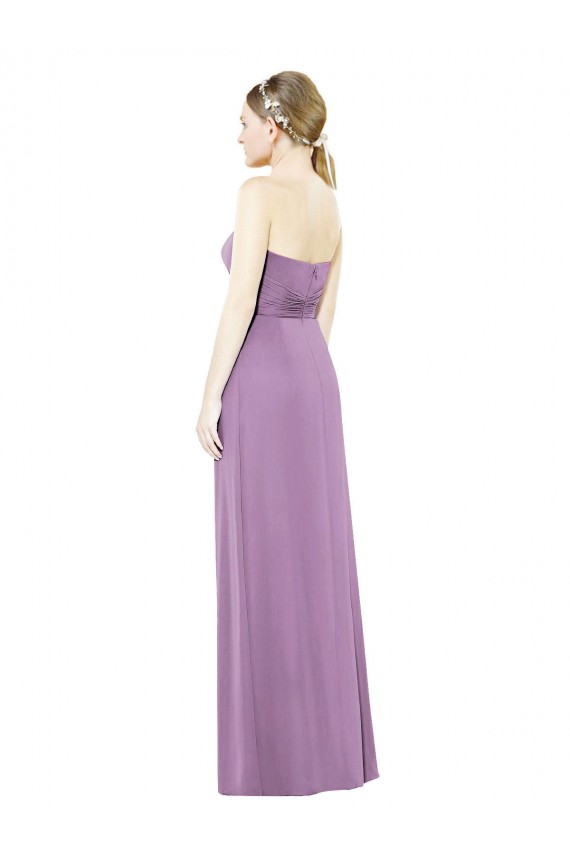 Soft Chiffon A-Line Long Sleeveless Dark Lavender Bridesmaid Dress Sheffield
