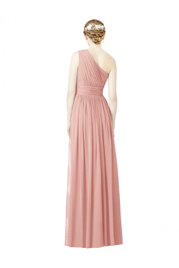 Soft Chiffon A-Line Long Sleeveless Bliss Pink Bridesmaid Dress Sheffield