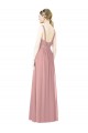 Soft Chiffon A-Line Long Sleeveless Dusty Pink Bridesmaid Dress Sheffield