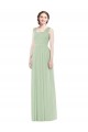 Soft Chiffon A-Line Long Sleeveless Sage Bridal Party Dress Sheffield