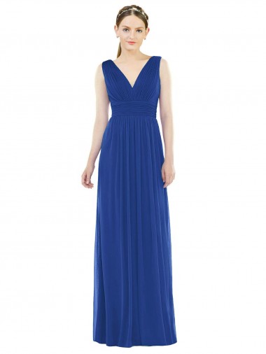Soft Chiffon A-Line Long Sleeveless Bridesmaid Gowns Sheffield