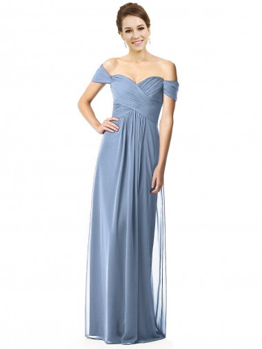 Soft Chiffon Long A-Line Cap Sleeves Bridesmaid Dress Sheffield