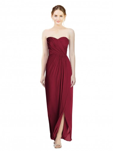 Soft Chiffon Sheath Long Sleeveless Bridesmaid Dress Sheffield