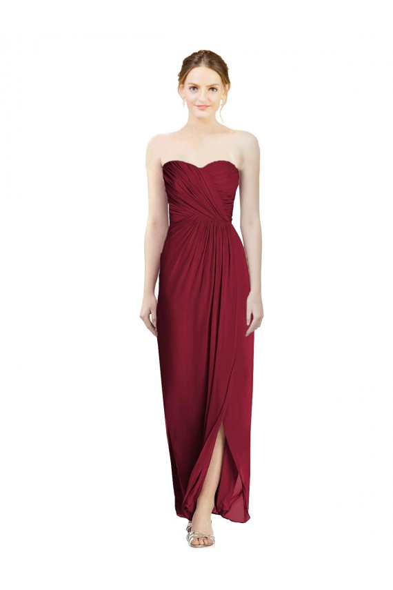 Soft Chiffon Sheath Long Sleeveless Bridesmaid Dress Sheffield
