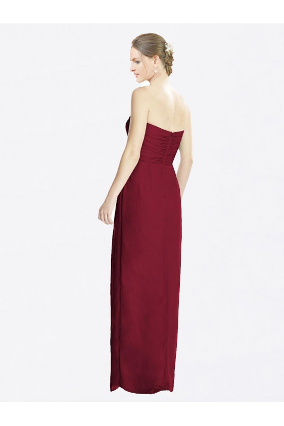 Soft Chiffon Sheath Long Sleeveless Bridesmaid Dress Sheffield