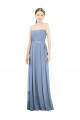 Soft Chiffon A-Line Long Sleeveless Dusty Blue Bridesmaid Dress Sheffield