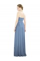Soft Chiffon A-Line Long Sleeveless Dusty Blue Bridesmaid Dress Sheffield