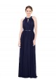 Soft Chiffon A-Line Long Sleeveless Dark Navy Bridesmaid Dresses Sheffield