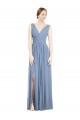 Soft Chiffon A-Line Long Sleeveless V-Neck Evening Dresses Sheffield